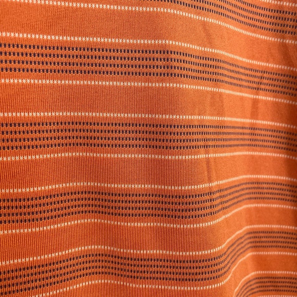 Brooks Brothers Orange / Derp Navy Striped Men's Polo Shirt XL - Picture 6 of 10